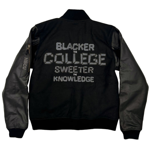 Blacker The College HBCU Leather Varsity