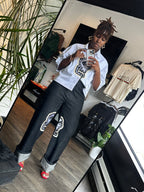 Logo zip up Shirt White