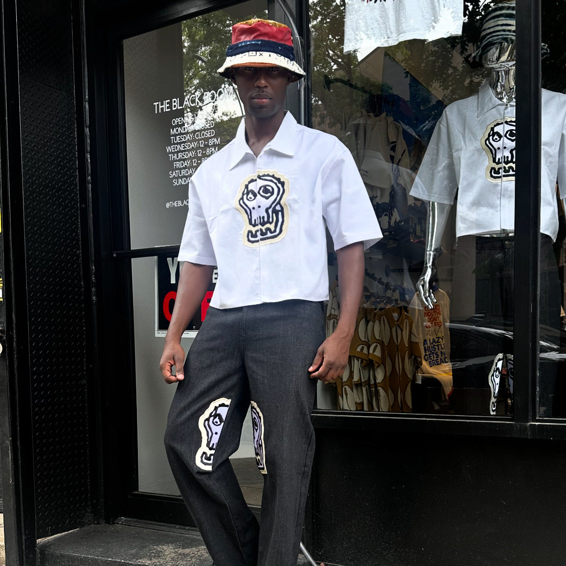 Logo zip up Shirt White