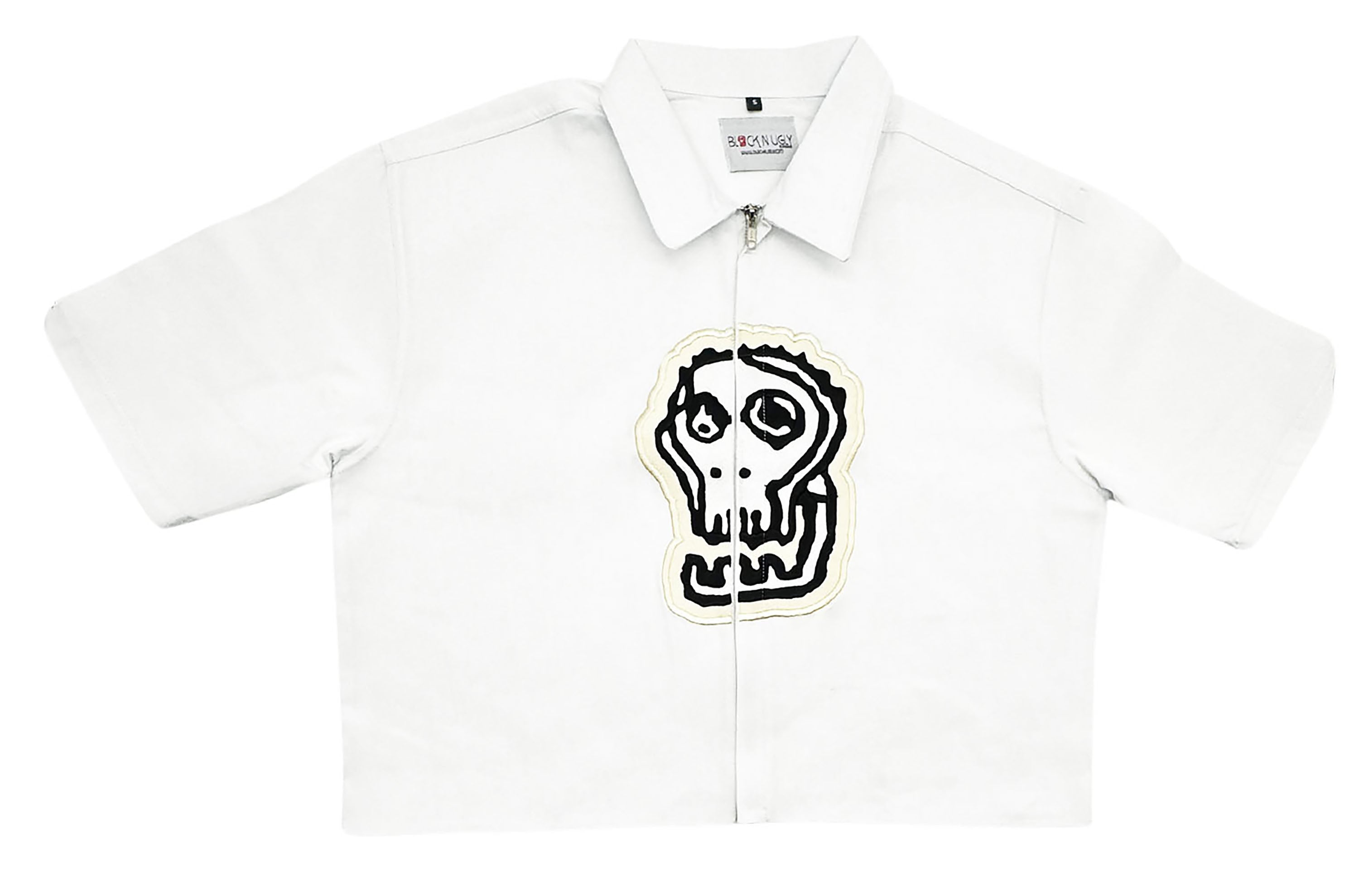 Logo zip up Shirt White