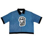 Logo Zip up Denim Shirt