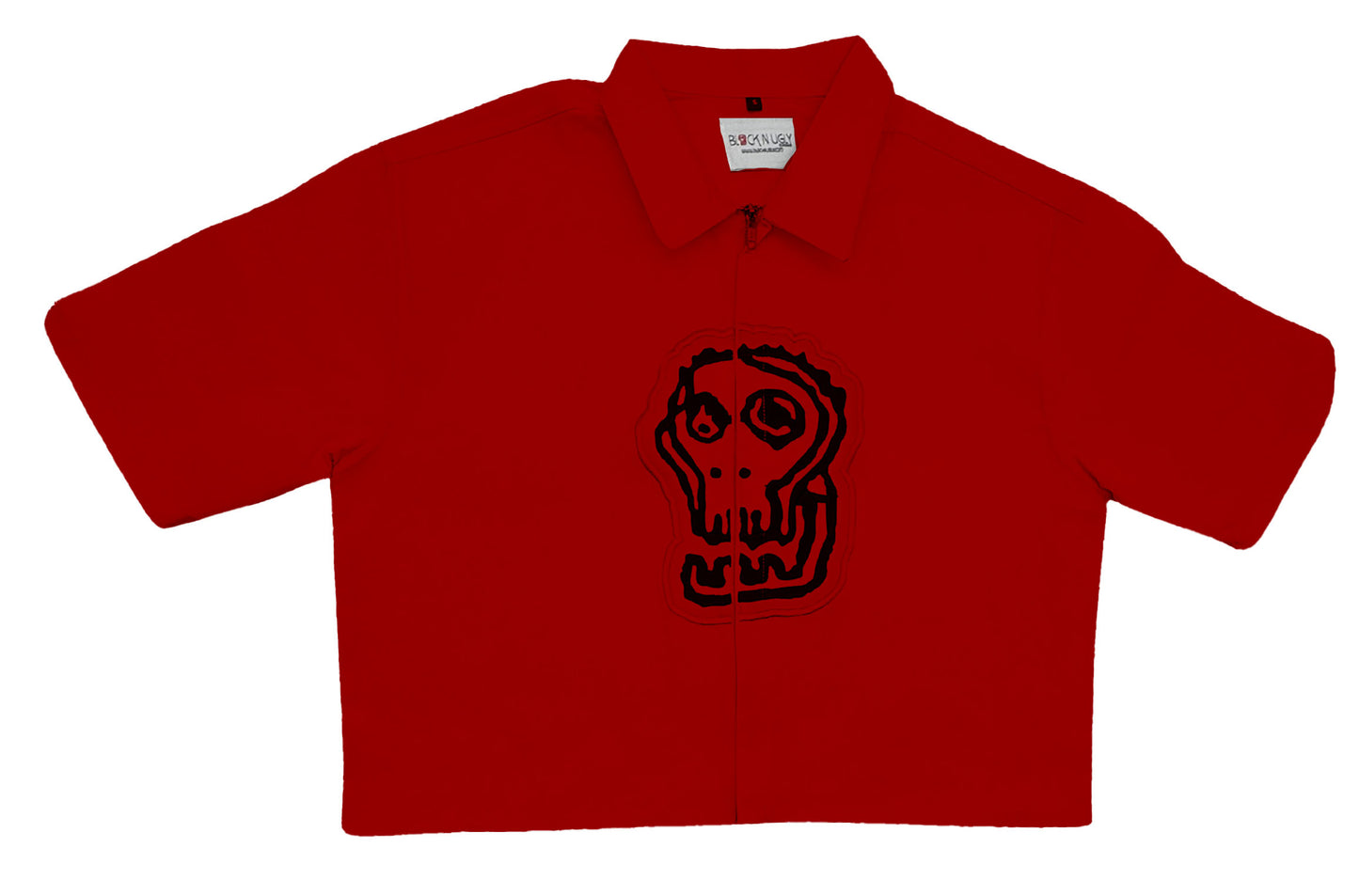 Logo zip up Shirt Red