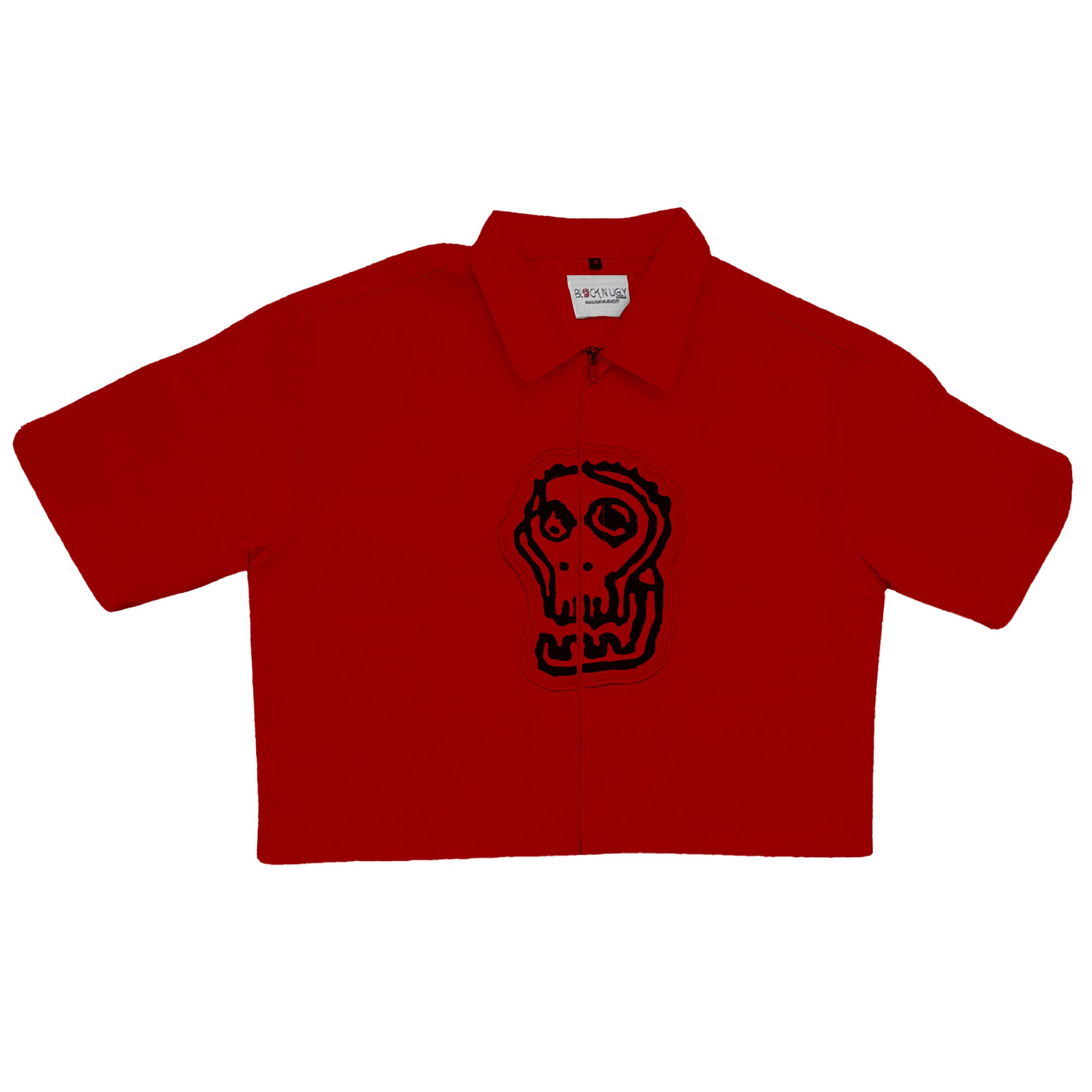 Logo zip up Shirt Red