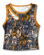 Tribal Mask Cut Out Tank