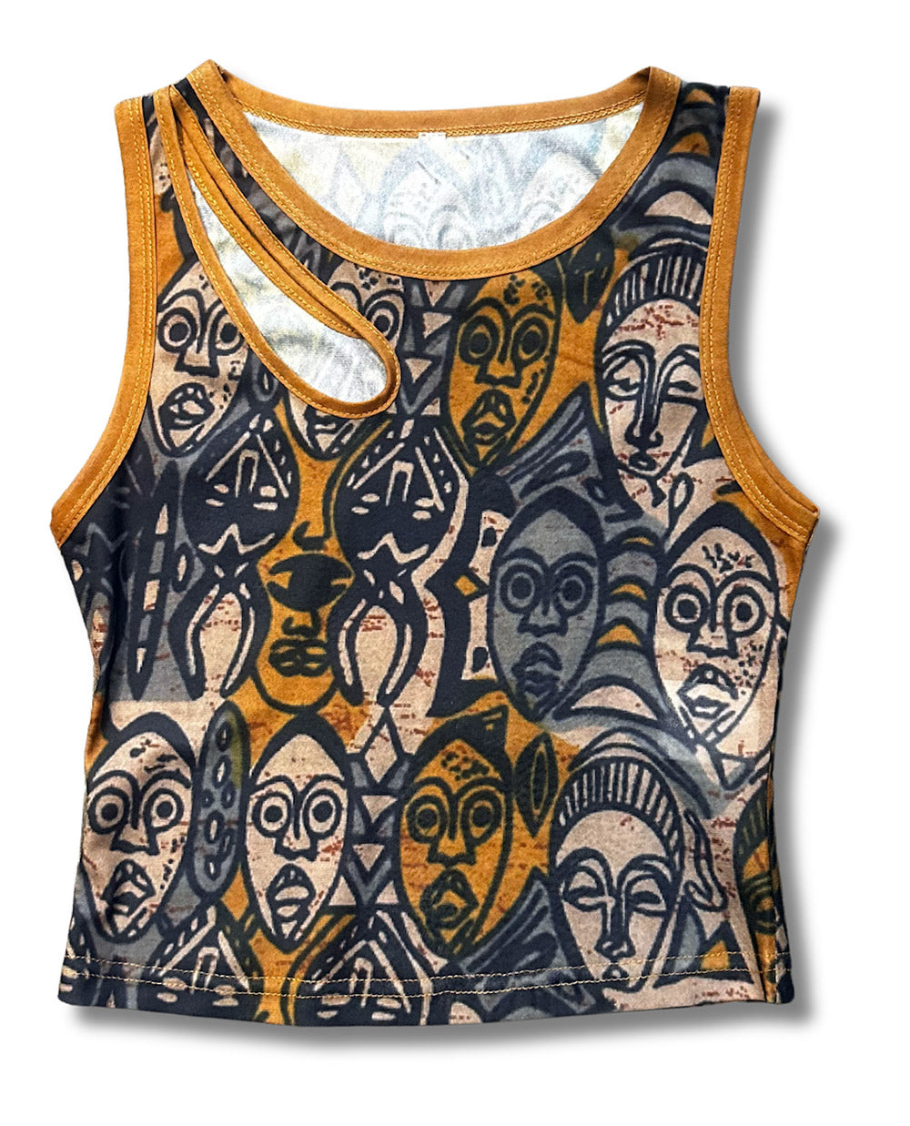 Tribal Mask Cut Out Tank