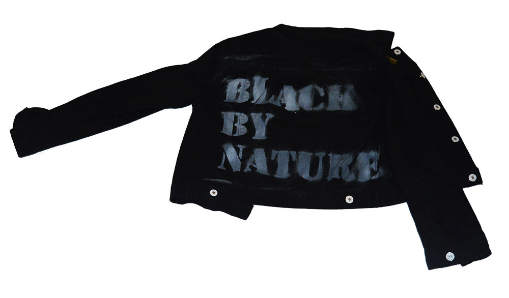Black By Nature Jacket | Spray Paint Denim Jacket | Blacknugly