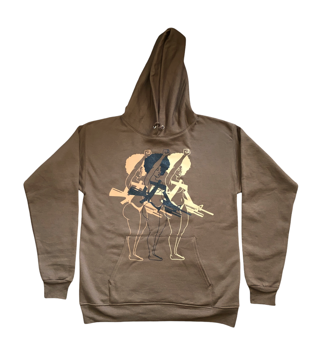Militant Shawty x3 Brown Hoodie